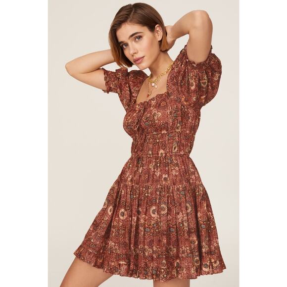Ulla Johnson Dresses & Skirts - ULLA JOHNSON Juniper Puff Sleeve Mini Dress in Rosebud Crimson Size 2 $375 MSRP